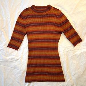 vintage y2k mock neck turtleneck short sleeve sweater